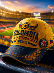 Retro Columbia Football Patchwork Casual Baseball Cap