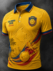 Retro Columbia Football Fan Artistic Casual Polo Shirt