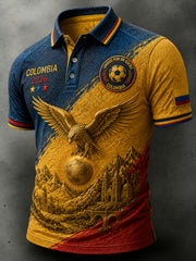 Vintage Colombia Soccer “Andean Eagle” Casual Polo Shirt
