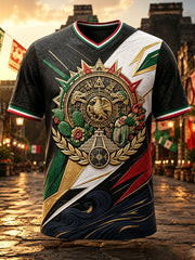 Men's Mexico Football Lover Art Printed T-shirt