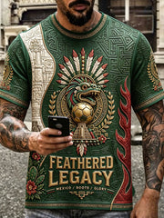 Men's Mexico Football Lover Art Printed T-shirt
