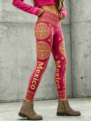 Women's Mexican Football Print Leggings