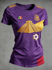 Women's Mexican Football Print T-Shirt