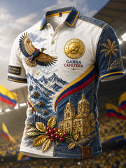 Classic Retro Columbia Soccer Fan Polo Shirt