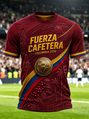 Retro Colombia Soccer Fan Casual T-Shirt