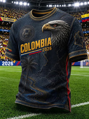 Men's Colombian Football Style Casual Unisex T-shirt