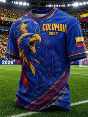 Men's Colombian Football Style Casual Unisex T-shirt