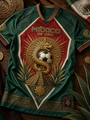 Men's Mexico Football Lover Art Printed T-shirt