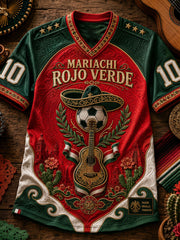 Men's Mexico Football Lover Art Printed T-shirt