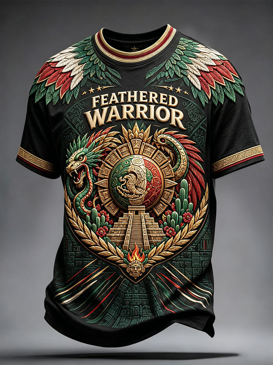 Men's Mexico Football Lover Art Printed T-shirt