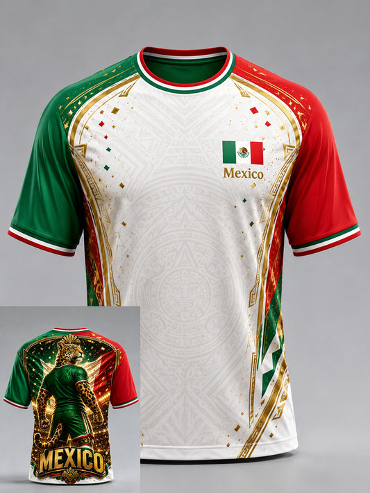 Men's Mexican Football Cheering Element Art Print T-Shirt