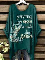 Women's Dragonfly Printed Vintage Fashion Loose Short Sleeve T-Shirt