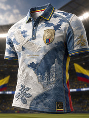 Retro Columbia Soccer Camo Classic Casual Polo Shirt