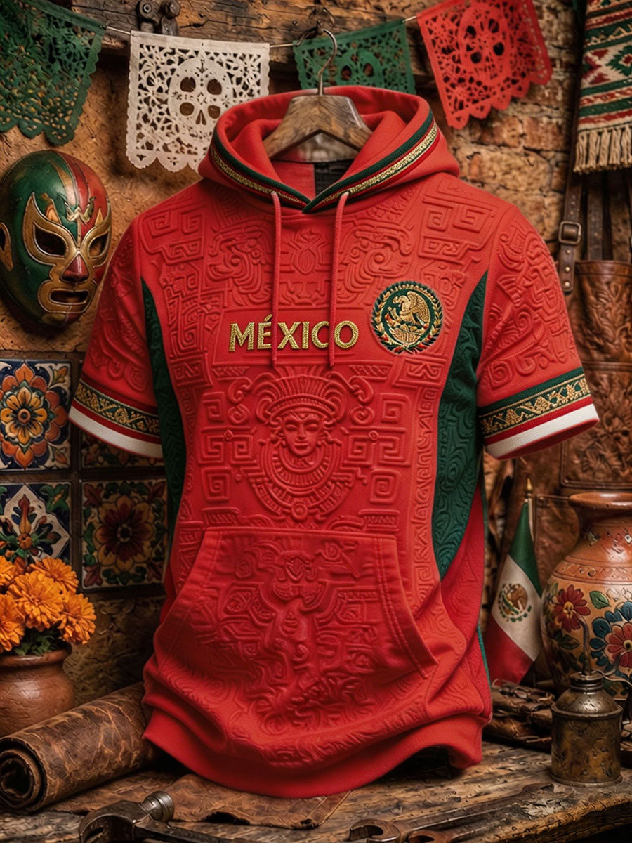 Men's Mexico Football Lover Art Printed Casual Tops