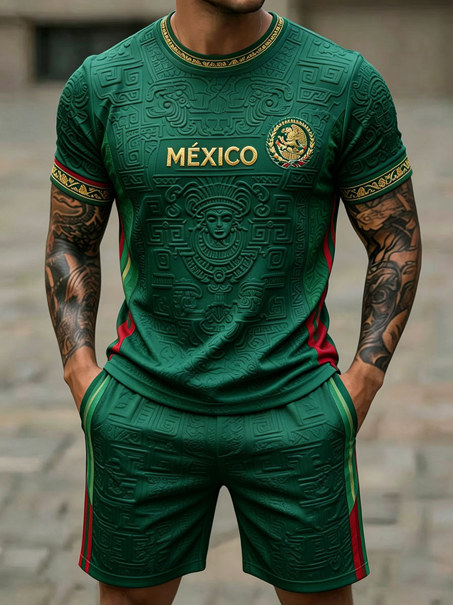 Men's Mexico Football Lover Art Printed Sets