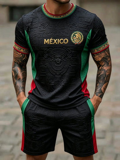 Men's Mexico Football Lover Art Printed Sets