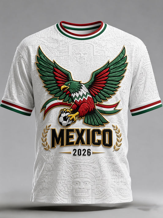Men's Mexican Football Match Cheerleading Art Print T-Shirt