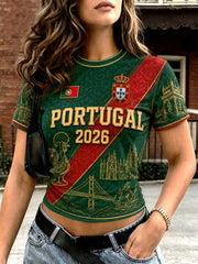 Women's Portuguese Football Printed T-shirt