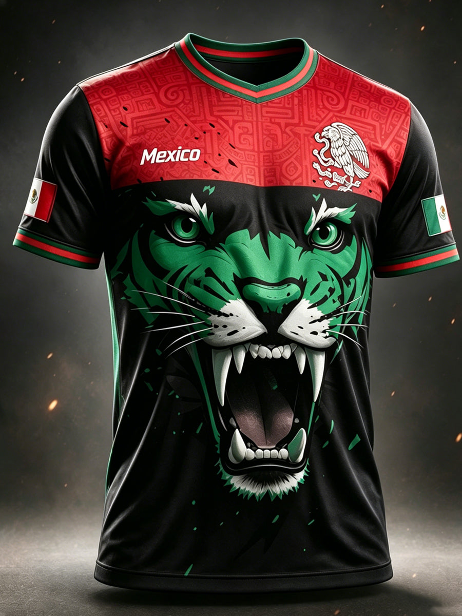 Men's Mexican Football Match Cheering Element Art Print T-Shirt