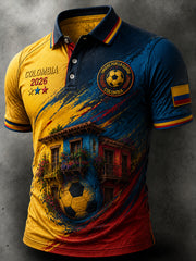 Retro Columbia Classic Casual Polo Shirt