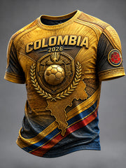 Vintage Colombia Soccer Map Casual T-Shirt