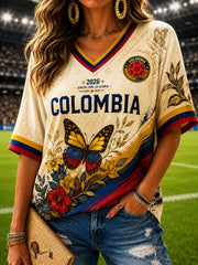 Women's Retro Columbia Classic V-Neck T-Shirt