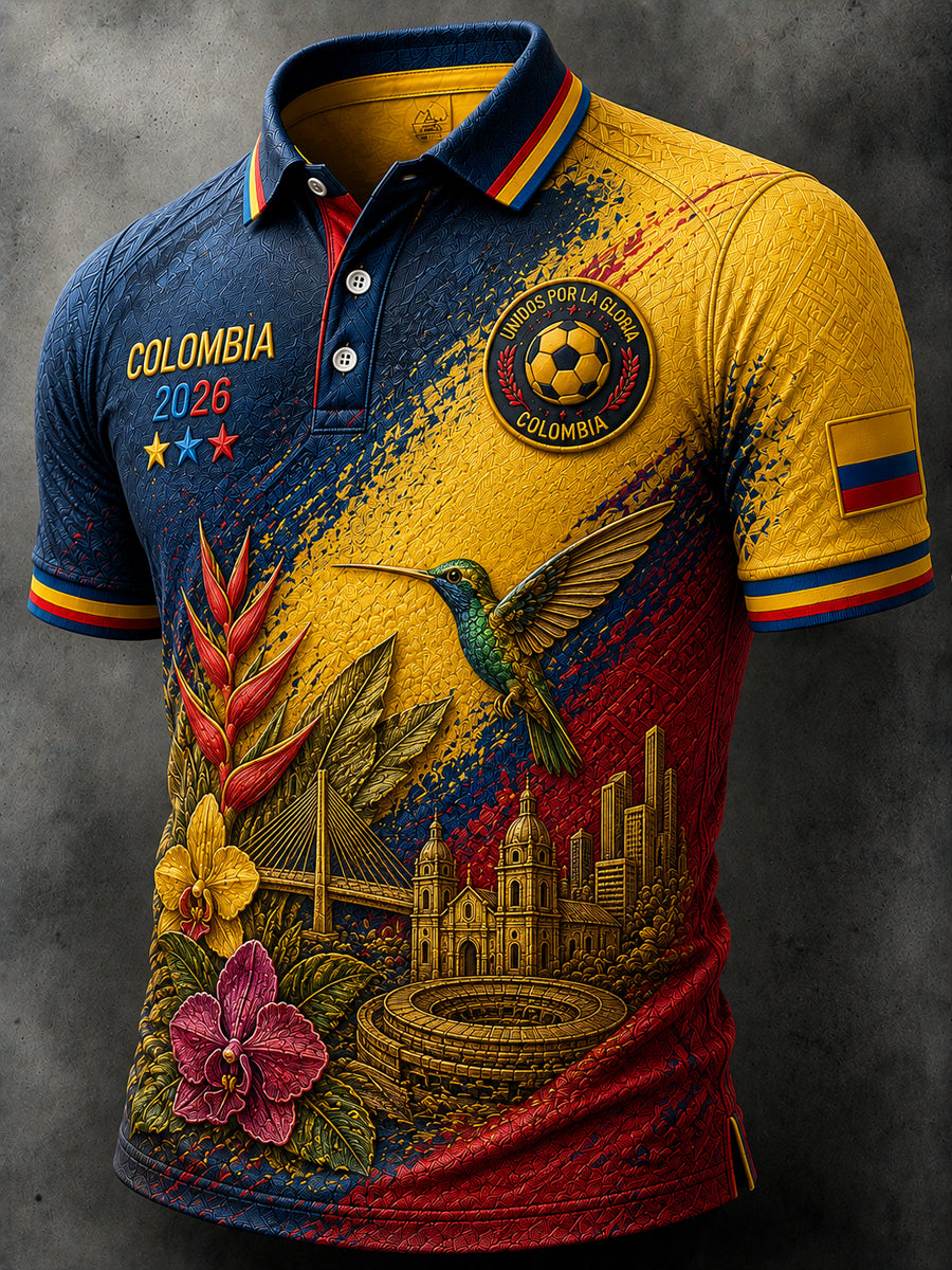 Vintage Columbia Floral Art Casual Polo Shirt
