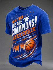 Men's We Are The Champions! Gift For Basketball Fans Print Casual Tee