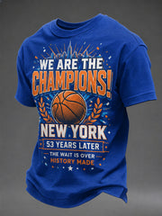 Men's We Are The Champions! Gift For Basketball Fans Print Casual Tee