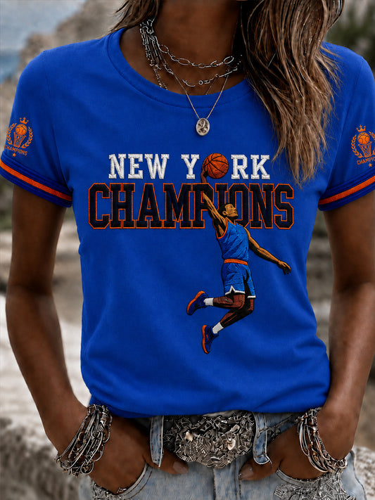 Women's Classic Basketball Fan Graphic Short Sleeve T-shirt