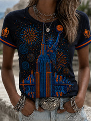 Women's Classic Basketball Fan Graphic Short Sleeve T-shirt