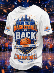 Men's We Are The Champions! Gift For Basketball Fans Print Casual Tee