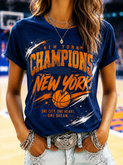 Women's New Yourk Champions Printed short-sleeved T-shirt