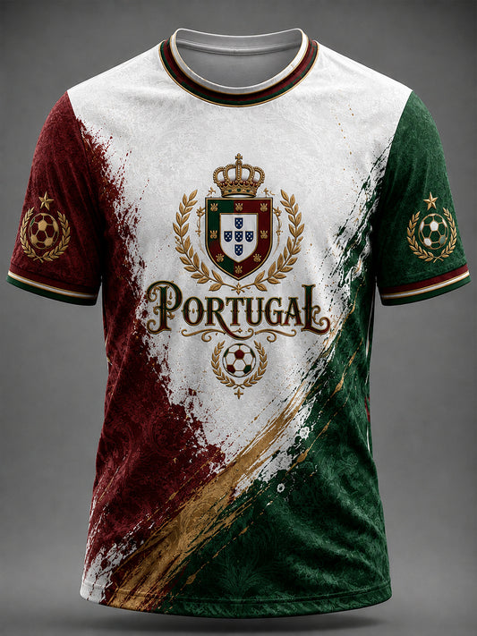 Men's Portuguese Football Printed T-shirt