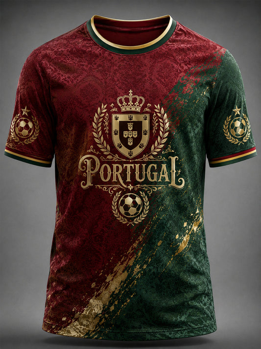 Men's Portuguese Football Printed T-shirt