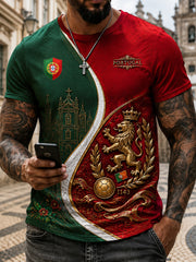 Men's Portugal Football Match Cheer Art Print T-shirt