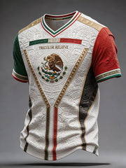 Men's Mexico Football Lover Art Printed T-shirt