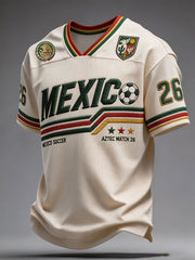 Men's Mexico Football Lover Art Printed T-shirt