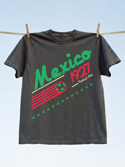 Men's Mexico Football Lover Art Printed T-shirt