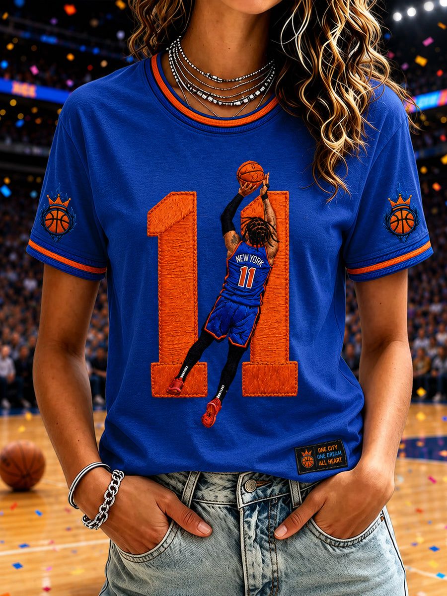 Women's Classic Basketball Fan Graphic Print Short Sleeve T-shirt