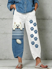 Women's Animal Stripes Art Print Flared Trousers
