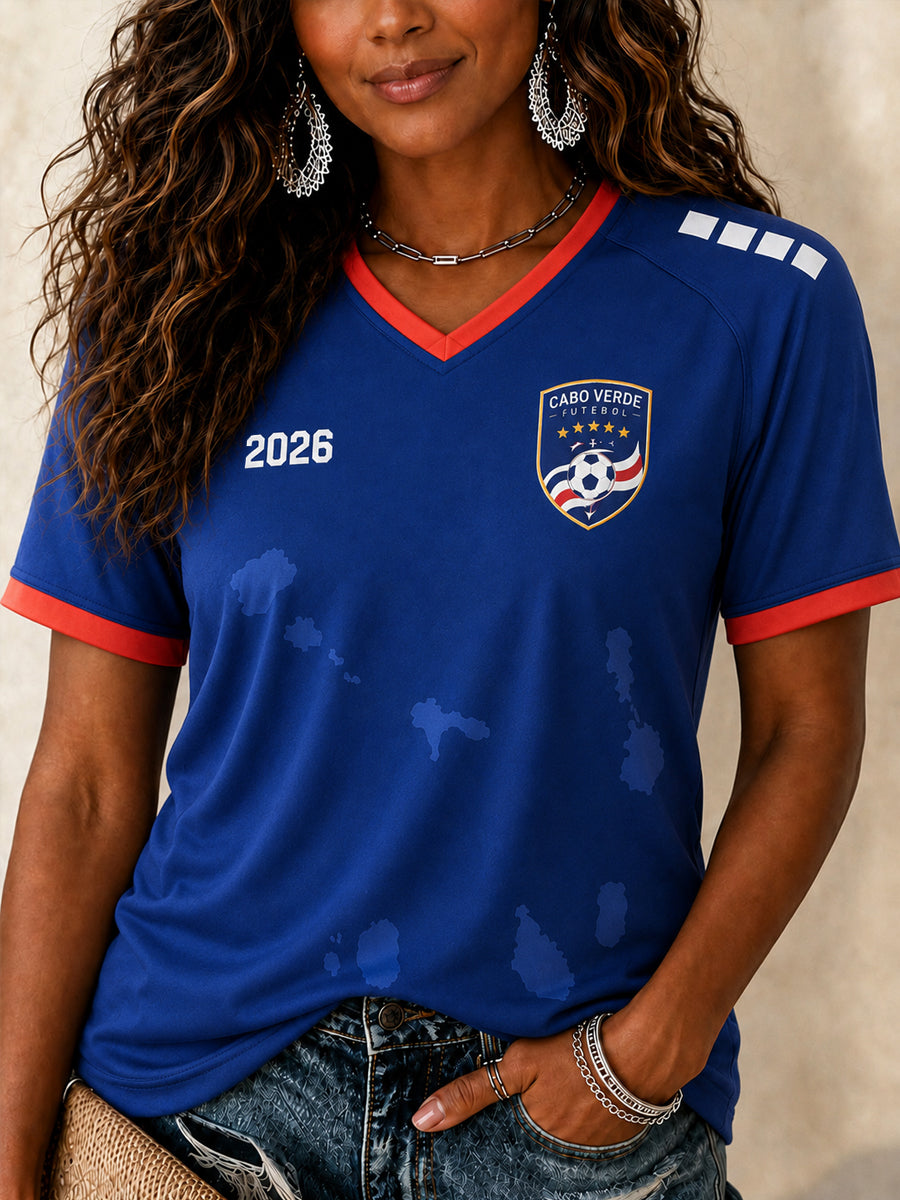 Women's Gift For Football Fans Print Casual V-Neck Tee