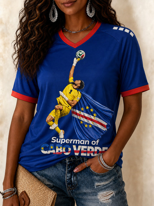 Women's Gift For Football Fans Print Casual V-Neck Tee