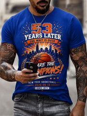 Men's New York Basketball Champions Celebration Print Casual Tee