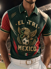 Men's Mexican Football Match Cheering Element Art Print Polo Shirt