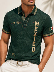Men's Mexican Football Match Cheering Element Art Print Polo Shirt