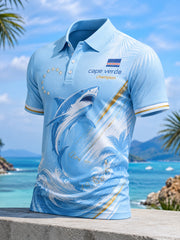 Men's Cape Verde Football Match Cheering Element Art Print Polo Shirt