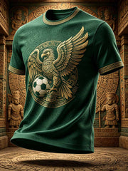 Men's Mexican Football Print Commemorative T-Shirt
