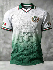 Men's Mexican Football Print Commemorative Polo Shirt