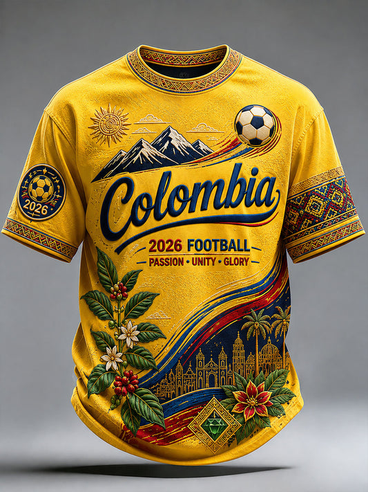 Men's 2026 Colombian Football Style T-shirt